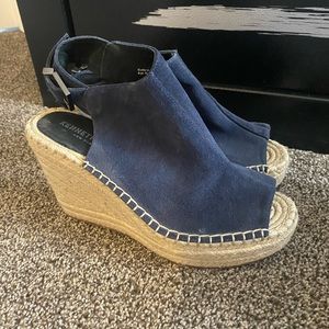 Kenneth Cole navy blue wedges. Only worn once